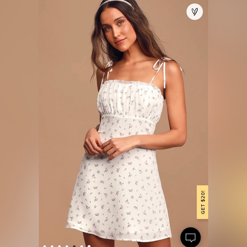 Lulus white floral dress